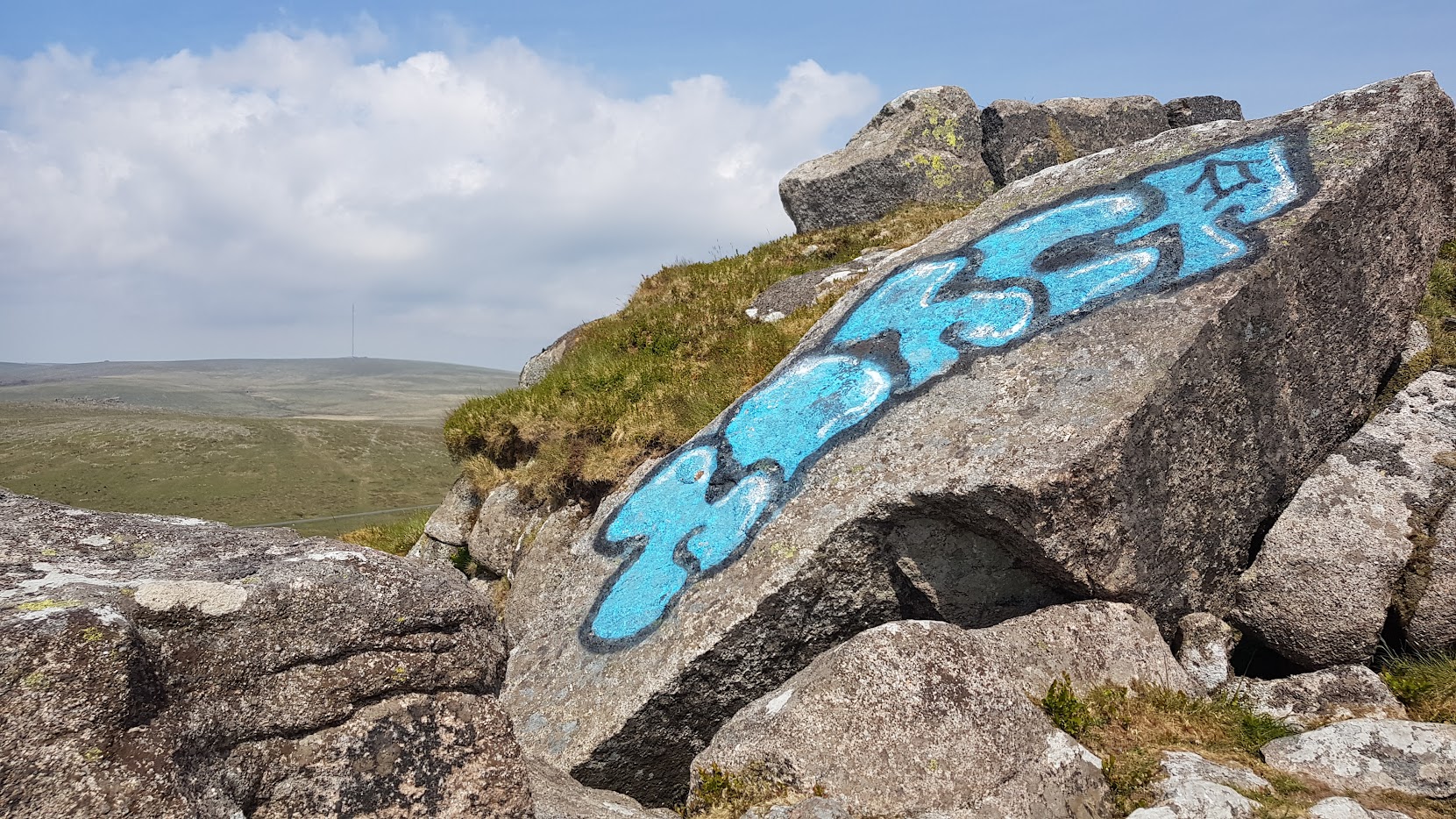 Graffiti on Sharpitor, Dartmoor